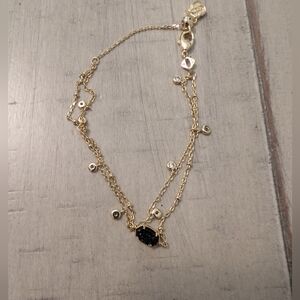 Kendra Scott Emilie Double Strand Bracelet Gold And Black Drusy